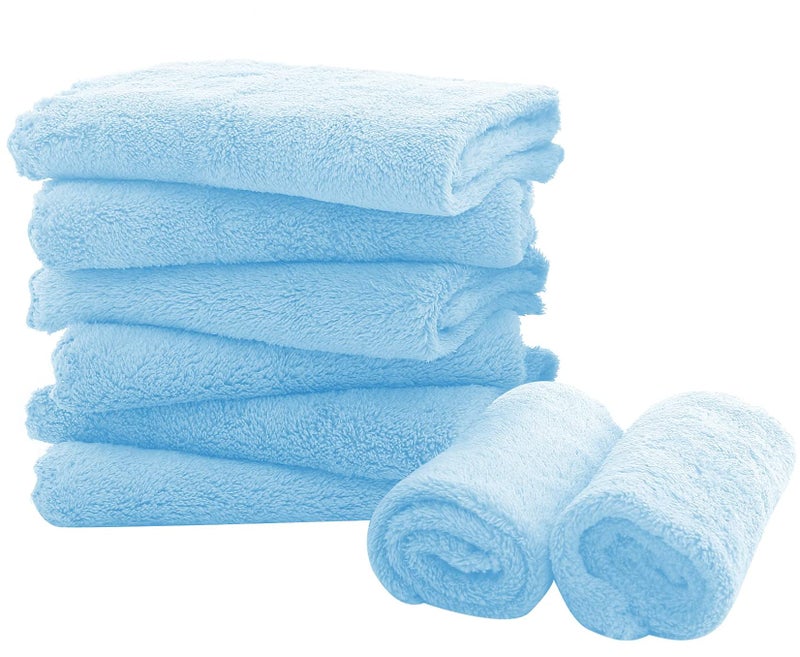 Spotted Play 8 Pack Large Burp Cloths for Baby - 20" by 10" Ultra Absorbent Burping Cloth, Hand Washcloths, Newborn Towel - Milk Spit Up Rags - Burpy Cloths for Unisex, Boy, Girl - Burp Cloths Set(Aquamarine) - Image 1